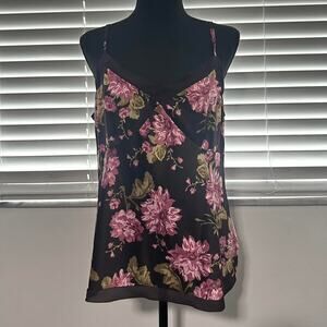 Y2k burgundy flower cami